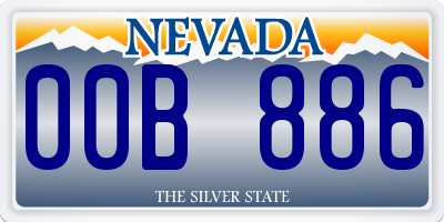 NV license plate 00B886