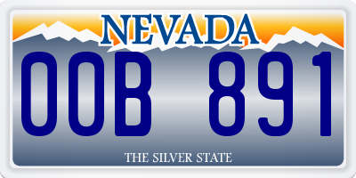 NV license plate 00B891