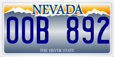 NV license plate 00B892