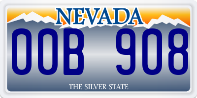 NV license plate 00B908