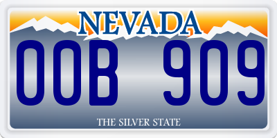 NV license plate 00B909