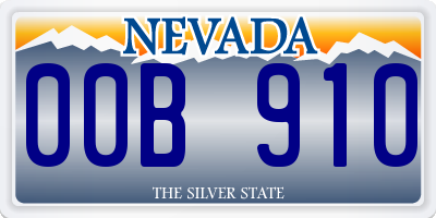 NV license plate 00B910