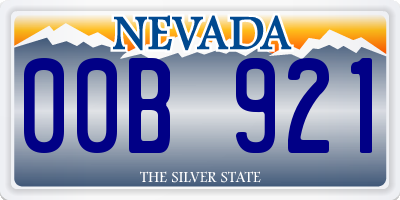 NV license plate 00B921