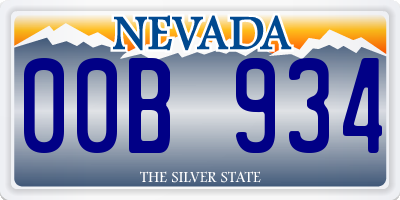 NV license plate 00B934