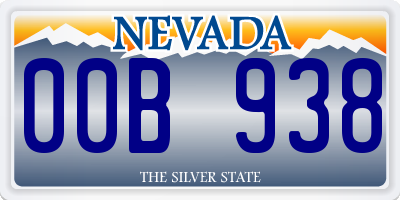 NV license plate 00B938