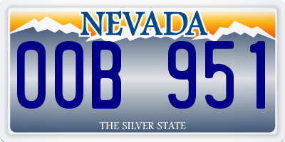 NV license plate 00B951