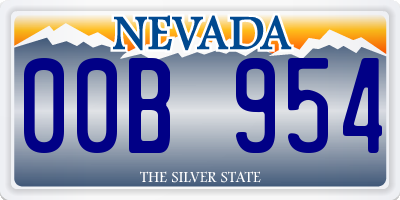 NV license plate 00B954