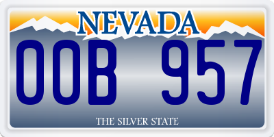 NV license plate 00B957