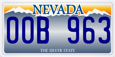 NV license plate 00B963