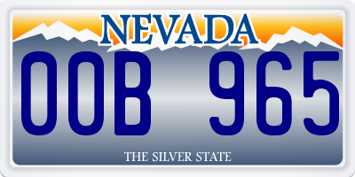 NV license plate 00B965