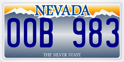 NV license plate 00B983