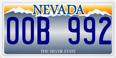 NV license plate 00B992