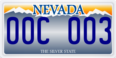 NV license plate 00C003