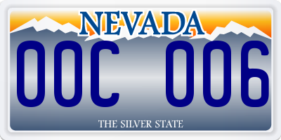 NV license plate 00C006