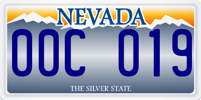 NV license plate 00C019