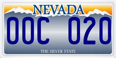 NV license plate 00C020