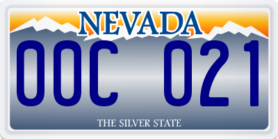 NV license plate 00C021