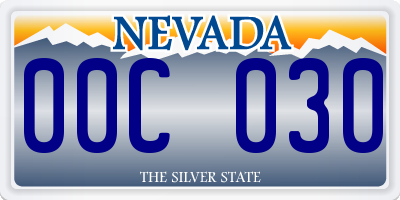 NV license plate 00C030