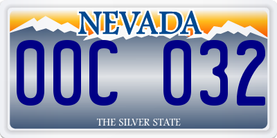 NV license plate 00C032
