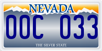 NV license plate 00C033