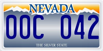NV license plate 00C042