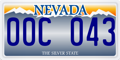 NV license plate 00C043