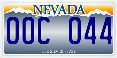 NV license plate 00C044