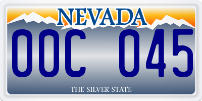 NV license plate 00C045