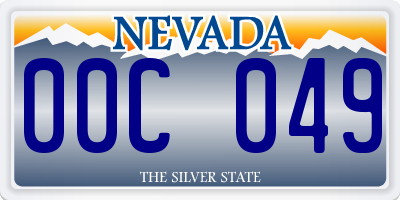 NV license plate 00C049
