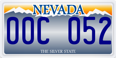 NV license plate 00C052