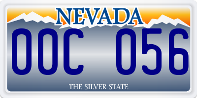 NV license plate 00C056