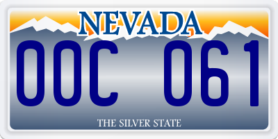 NV license plate 00C061