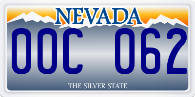 NV license plate 00C062
