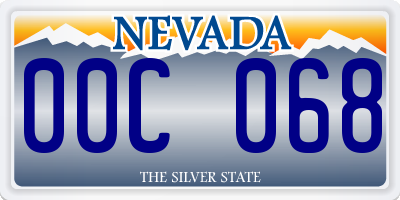 NV license plate 00C068