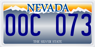 NV license plate 00C073