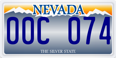 NV license plate 00C074