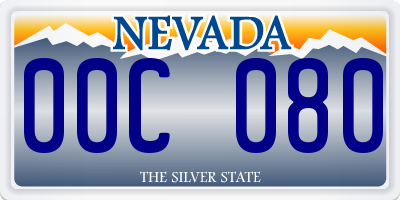 NV license plate 00C080