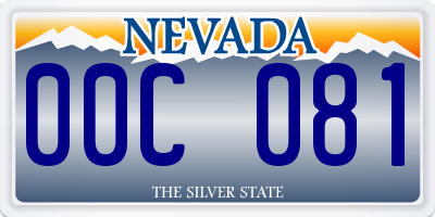 NV license plate 00C081