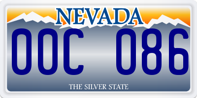 NV license plate 00C086