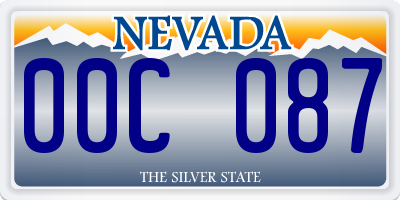 NV license plate 00C087