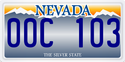 NV license plate 00C103