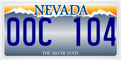NV license plate 00C104