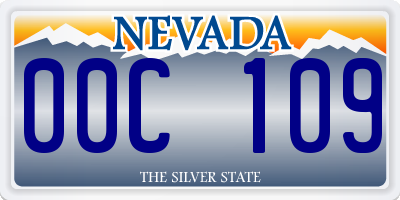 NV license plate 00C109