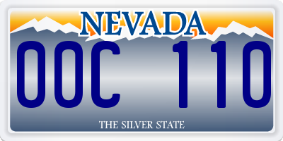 NV license plate 00C110