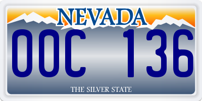 NV license plate 00C136