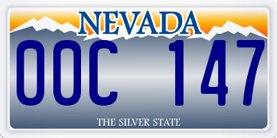 NV license plate 00C147