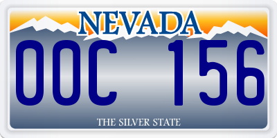 NV license plate 00C156