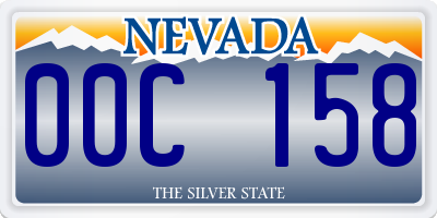 NV license plate 00C158