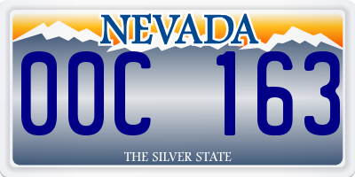 NV license plate 00C163