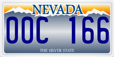 NV license plate 00C166